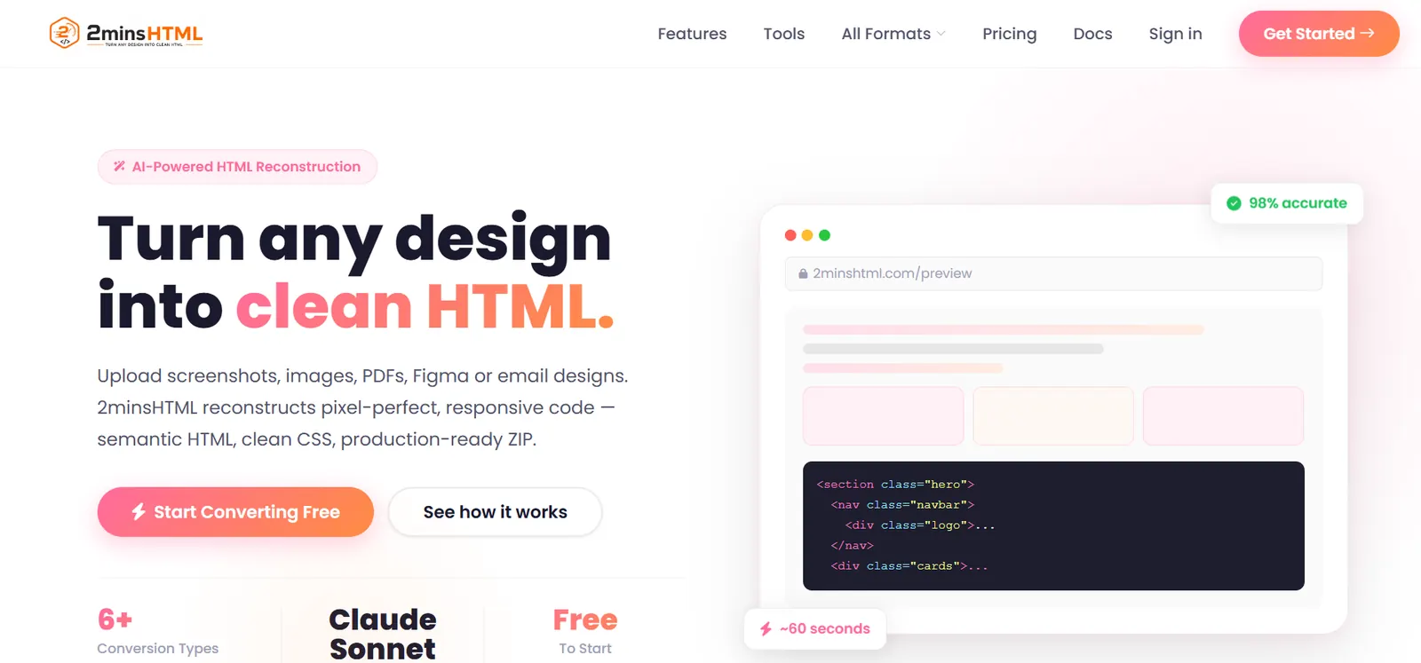 2minsHTML website home page