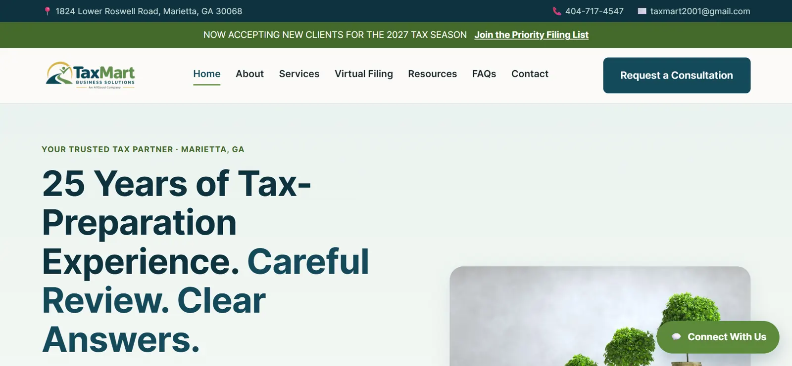 TaxMart Business Solutions website home page