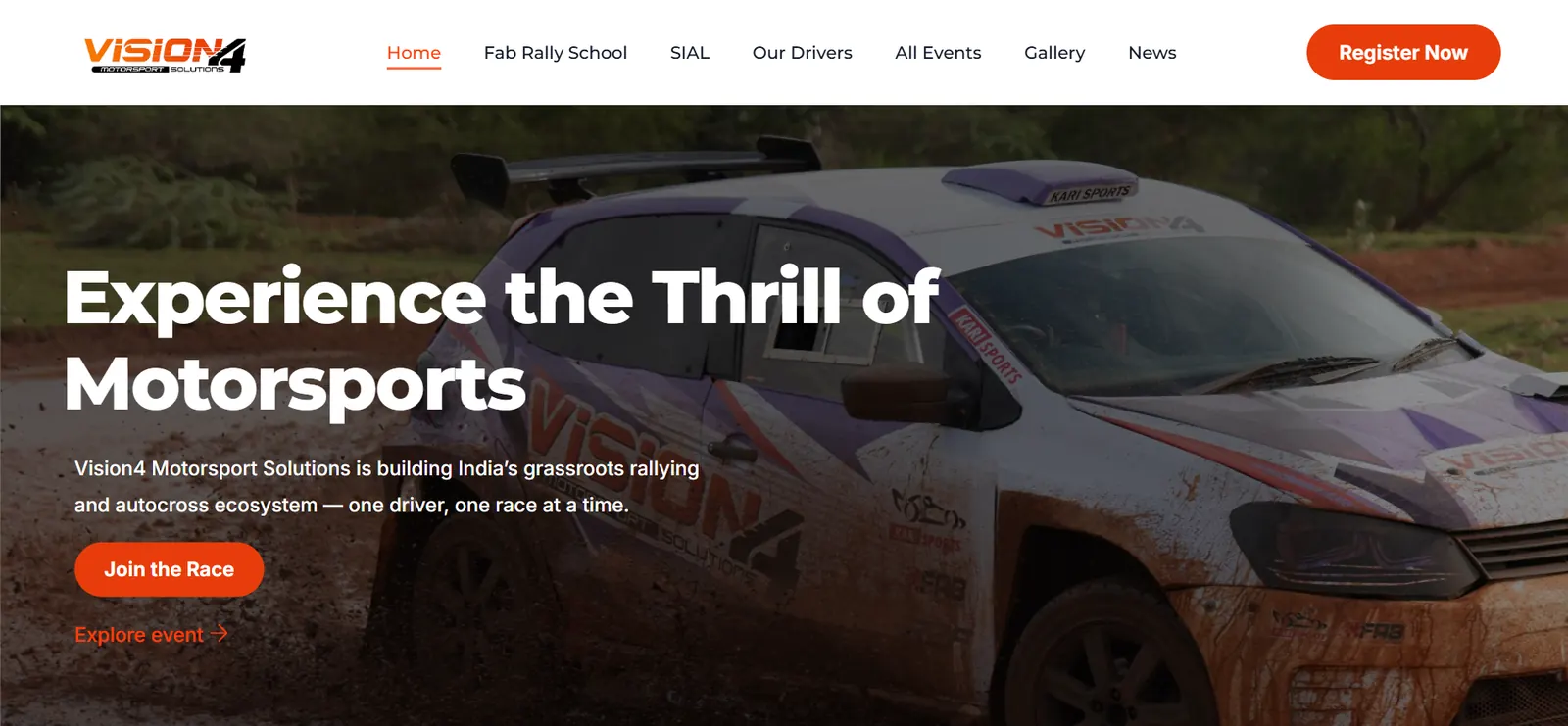 Vision4 Motorsports website home page