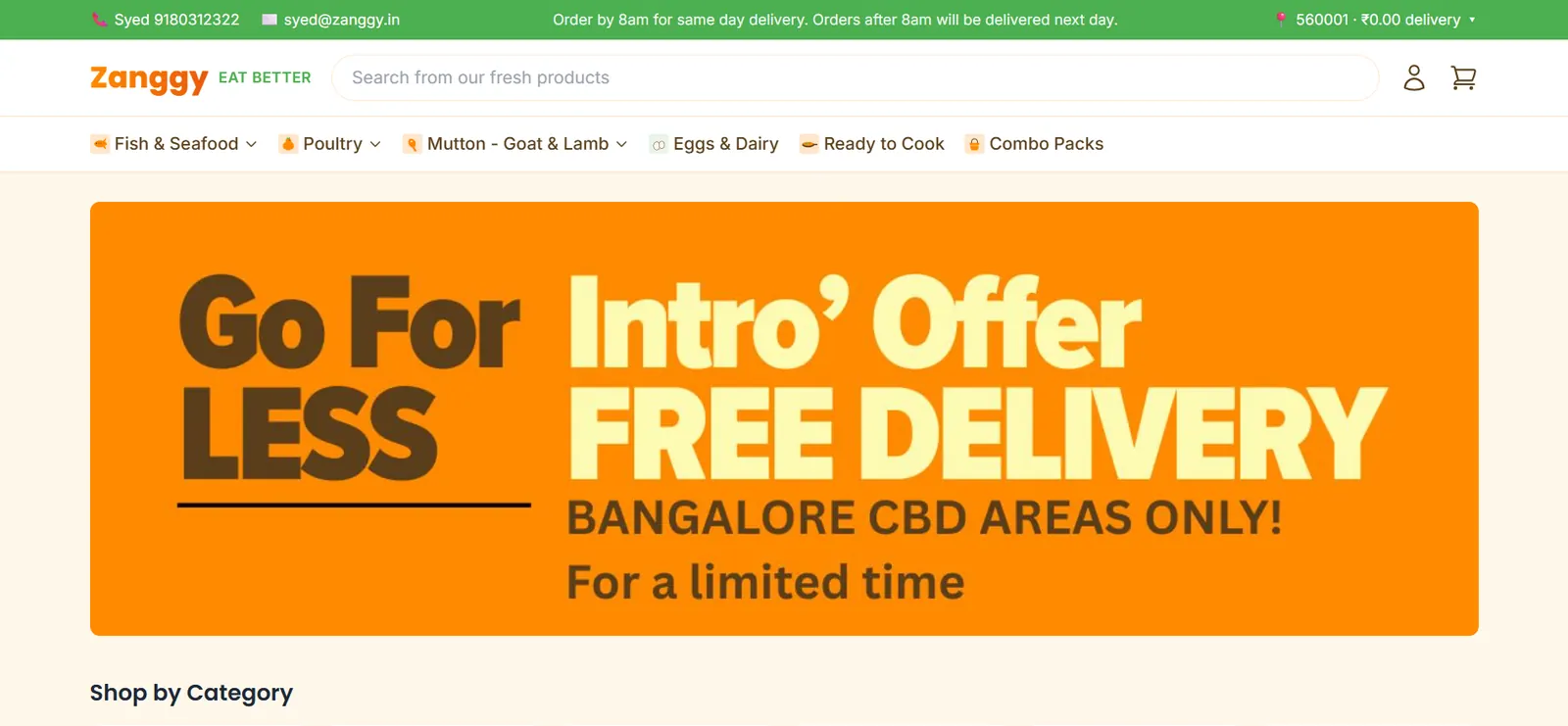 Zanggy website home page